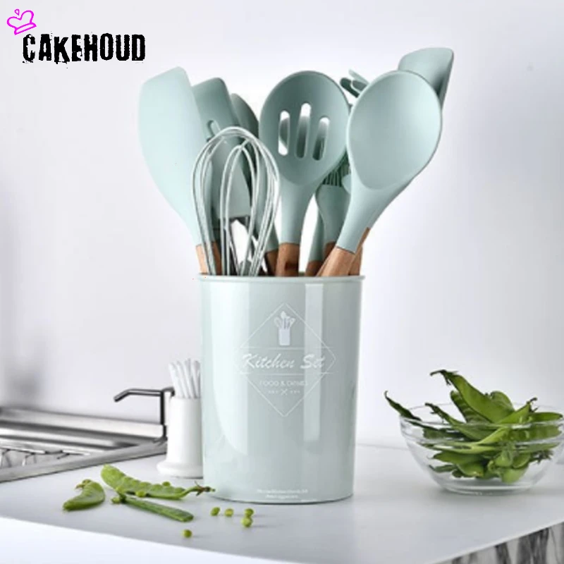  CAKEHOUD Silicone Kitchen Cooking Utensil Set Spatula Set Non-stick Cooking Spoon Egg Beater Scrape