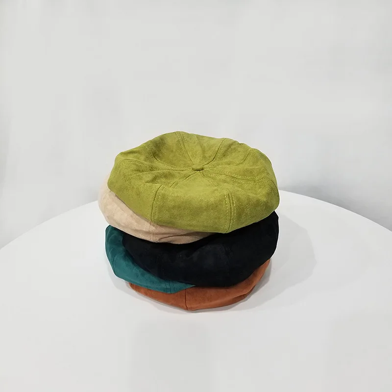 

Autumn And Winter Days Fashion Solid Color Beret Japanese-style Retro Pumpkin Painter Head Net Red Korean-style Fashion Women's