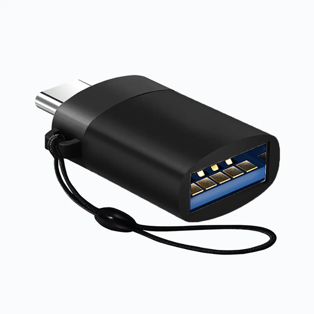 Эффективный двухсторонний преобразователь Домашний Мини USB3.0A в тип-c дорожный компьютер стабильная многофункциональная против трещин универсальный адаптер - Цвет: Черный
