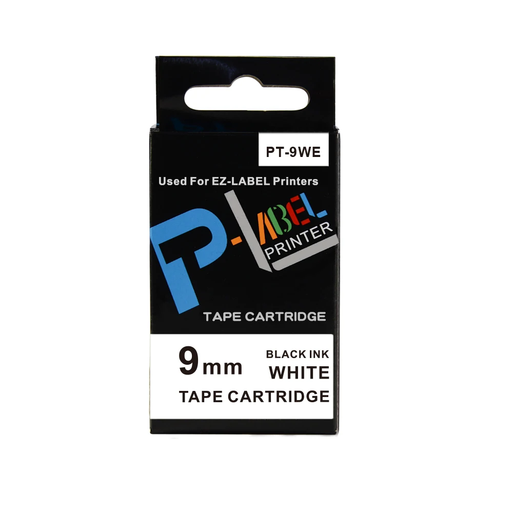 10 шт./лот XR-9WE для Casio Label Tape 9 мм черный на белой ленте картридж совместимый для Casio EZ-label принтер KL-120