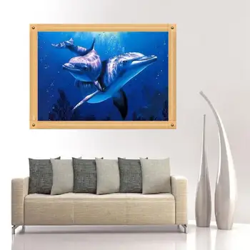 

5D DIY Digital Oil Painting Paint by Numbers Dolphins Abstract Wall Art Picture Artwork Set Canvas Home Decor Interior painting