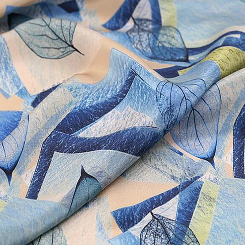 Лучший Шелковый креп с цветочным узором шелковая ткань CDC для женской