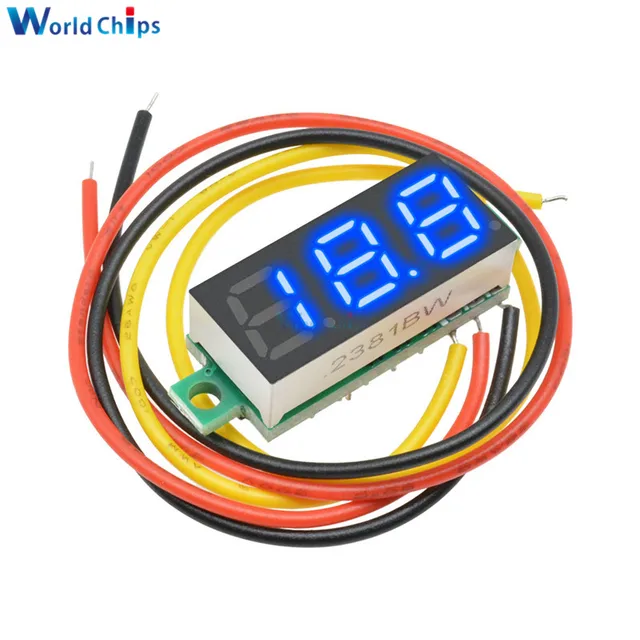 Voltmetro Digitale LED 0-100V DC - Display 3 Cifre, Protezione Inversione, Colori Diversi - Foto 9