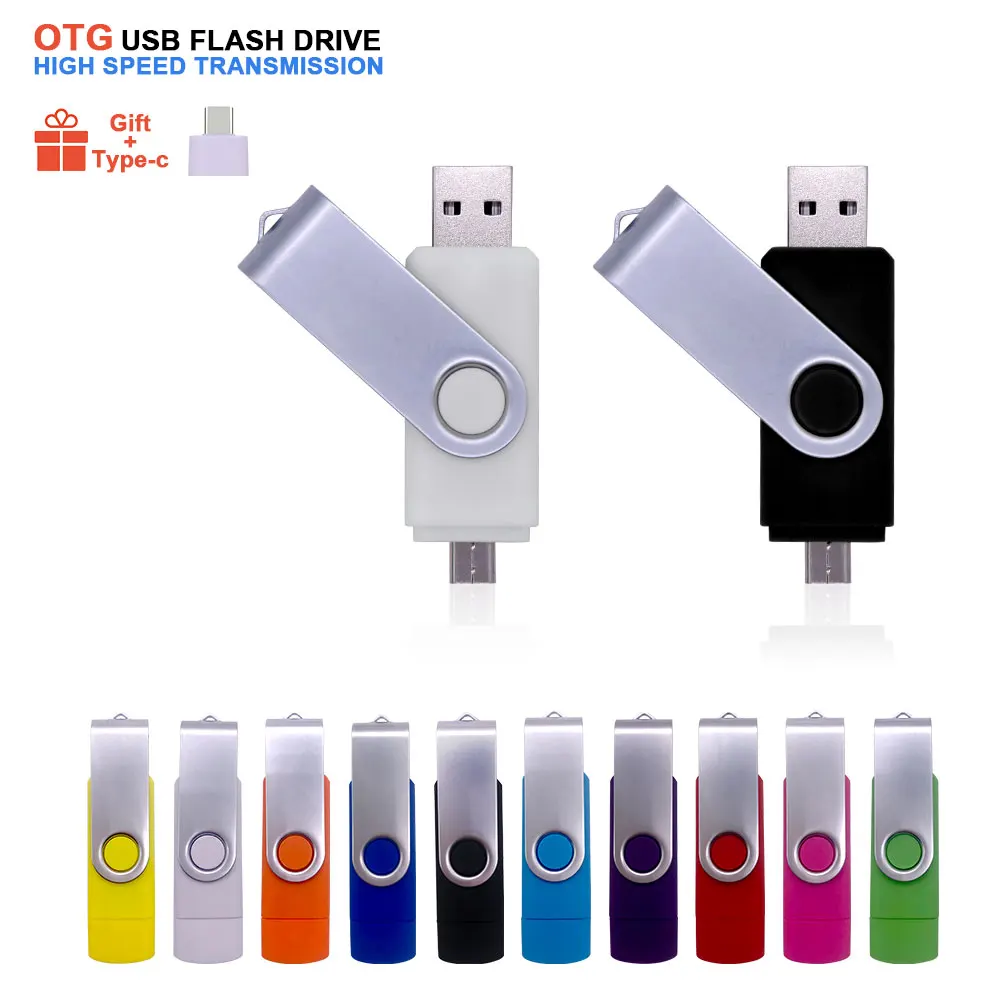 Compra Unidad Flash de Metal OTG 3 en 1, USB 2,0, Unidad de Memoria USB de alta velocidad tipo C, 4GB, 8GB, 16GB, 32GB, 64GB, lápiz de memoria USB para regalo aJj18d1y