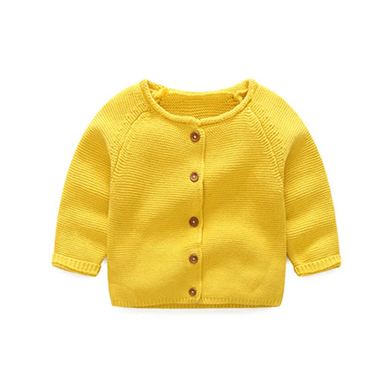Gu wu/Детский кардиган в Корейском стиле; однотонная хлопковая куртка с длинными рукавами; базовый свитер
