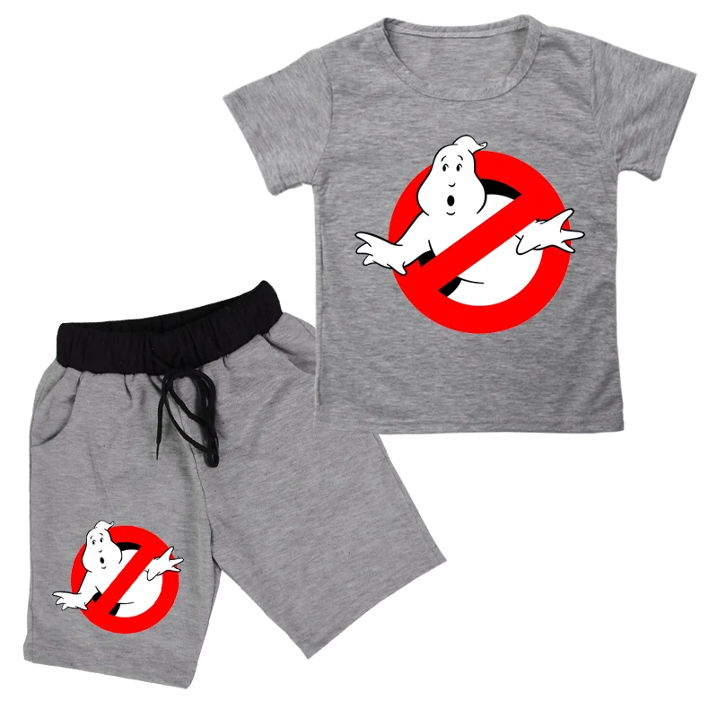 

Children Clothing Set Toddler Boys Girls Summer Cartoon Ghostbuster T-shirts+Shorts Pants Sport Suit Baby Kids Sute Clothes Sets