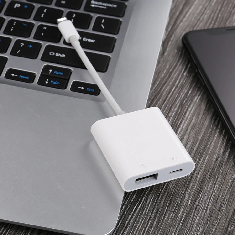 Адаптер OTG USB для камеры ios 13 соединитель MIDI клавиатуры Piano с зарядным