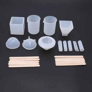 

UV Epoxy Mold DIY Pendant Jewelry Making Accessories Crystal Silicone Transparent Molds Resin Art Cube Sphere Mold Drop Measurin