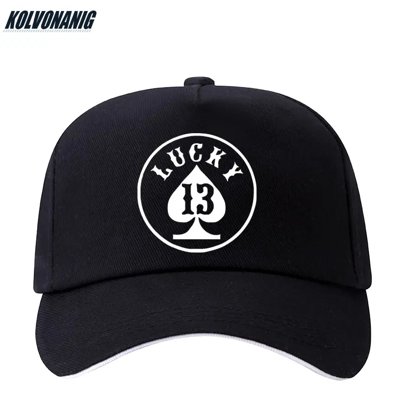 Бейсболка с принтом Lucky Number 13 Poker Летние регулируемые бейсболки Snapback для мужчин и