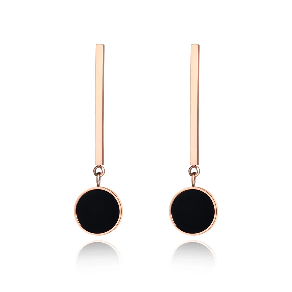 JeeMango классические черные круглые акриловые длинные серьги для женщин и девушек