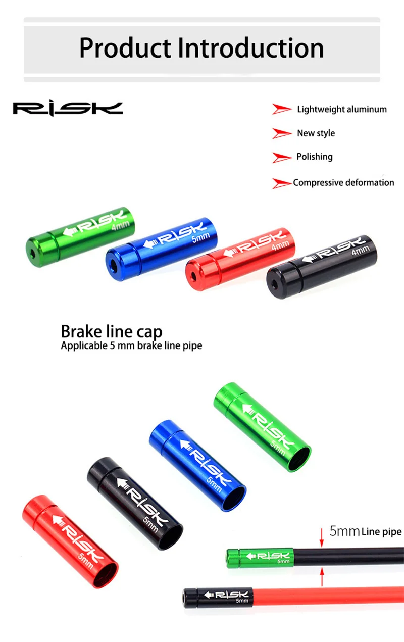 2 шт. MTB велосипед сдвиг тормозной кабель крышка s Алюминий 4 мм 5 мм велосипедный переключатель тормозной кабель корпус концевые наконечники Крышка для горного велосипеда