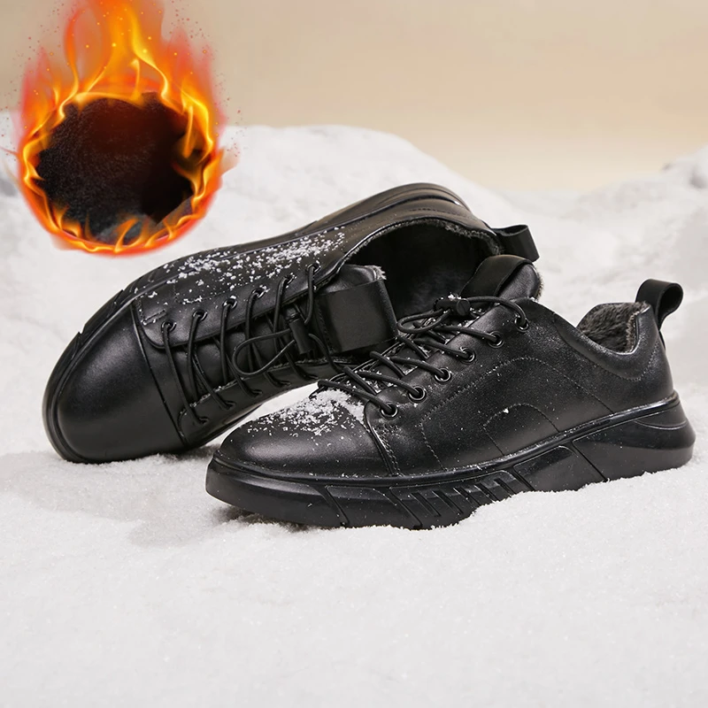 Winter Men Sneakers Misalwa/Большие размеры 38-48; мужские кроссовки из натуральной кожи; Классическая Повседневная мужская обувь для молодых мужчин; модные удобные лоферы для улицы - Цвет: Winter Men Sneakers