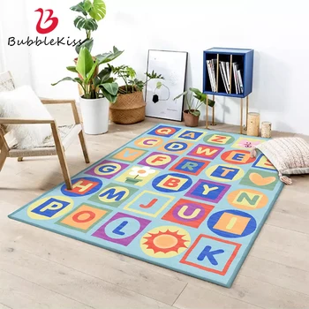

Bubble Kiss Carpets For Living Room Pink Blue Letter Pattern Carpet Modern Style Creative Pattern Children Room Crawling Mat Rug