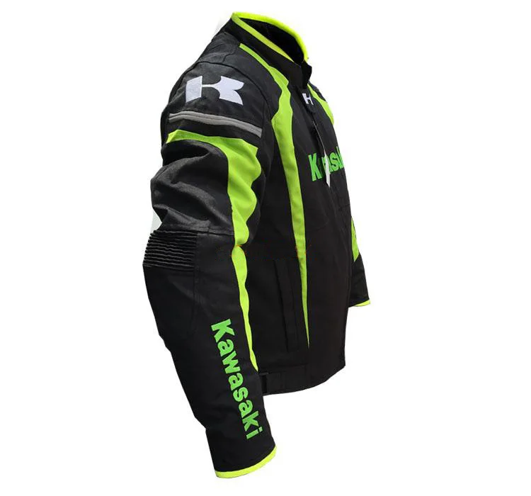 Один комплект мотоциклетная куртка с брюками для гоночной команды kawasaki устойчивые к падению брюки с теплой подкладкой ветрозащитная Водонепроницаемая AI
