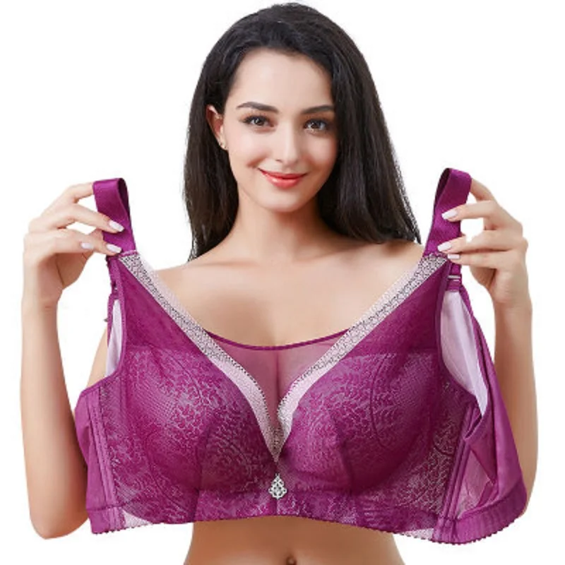 

Sanderala Sexy Women Push Up Lace Lingerie D E Cup Plus Size Bra Bralette Elegant Wireless Fitness Female Underwear Brassiere
