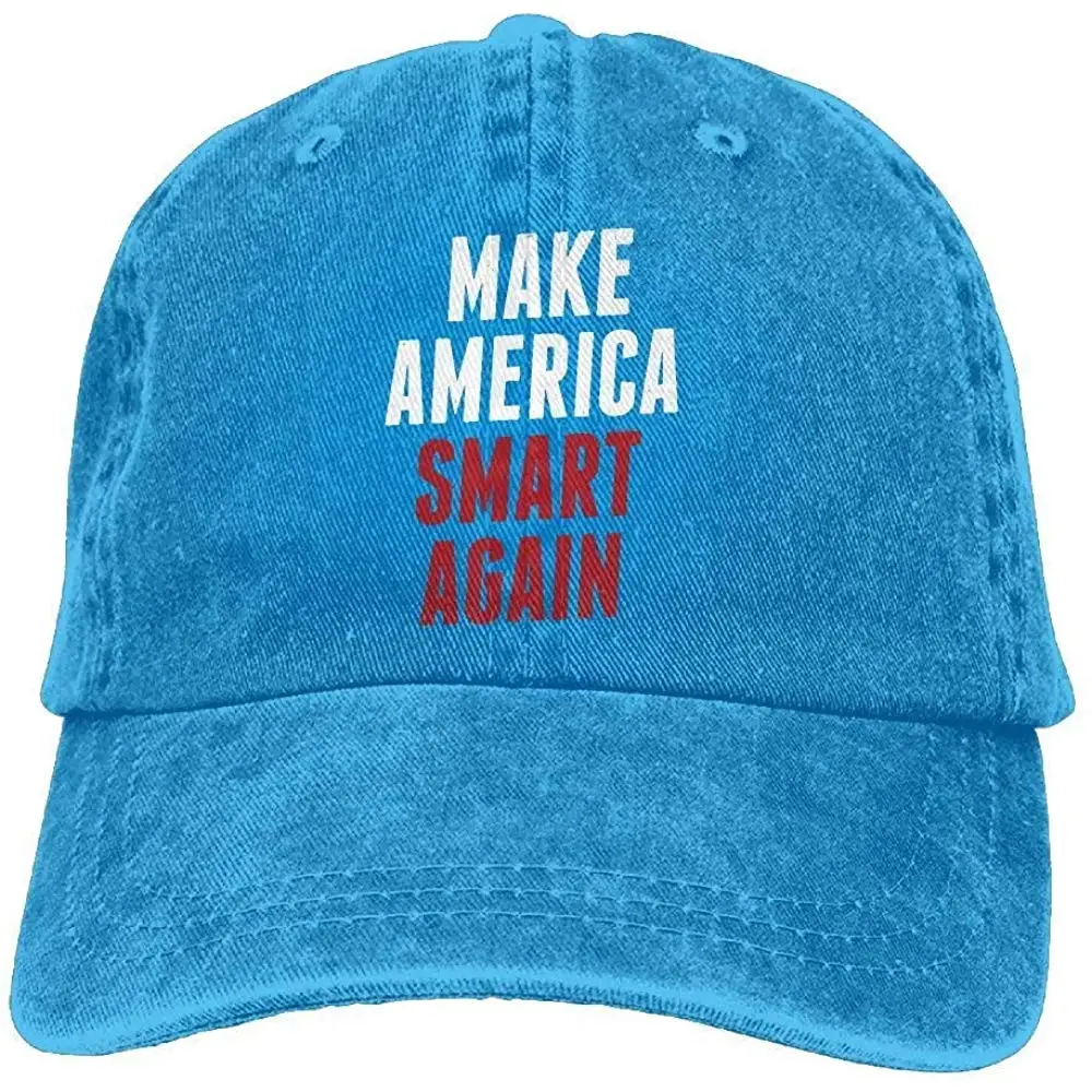 Make America Smart Again шляпа для папы Регулируемая Джинсовая Шляпа Классическая бейсболка