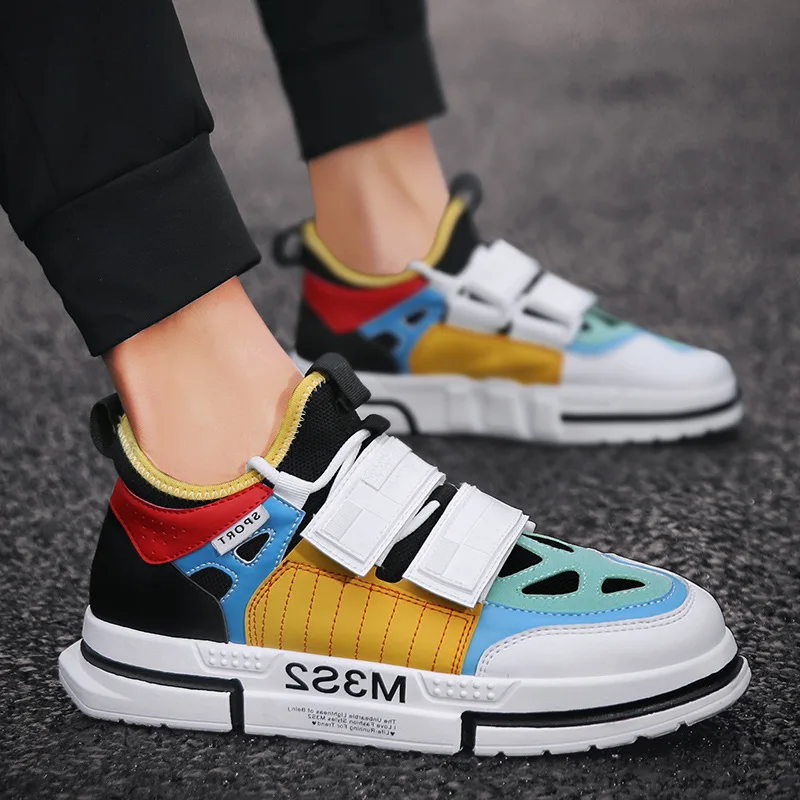 

2019 New Style Velcro Athletic Shoes Autumn Enlightenment Anti-slip Wear-Resistant MEN'S SHOES Breathable Low Top Sneakers MEN'S