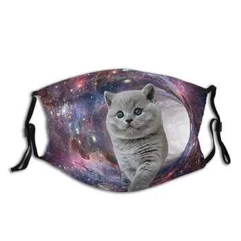 

Dust Mask With Filter PM 2.5, GALAXY CAT AND WORMHOLE Mouth Cover Reusable Protection Dust Washable Masks