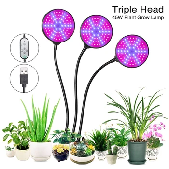 

15 30 45W LED Grow Lights USB 5V Dimmable Levels Plant Grow Lighting for Seedling Growing Blooming Fruiting Adjustable Gooseneck