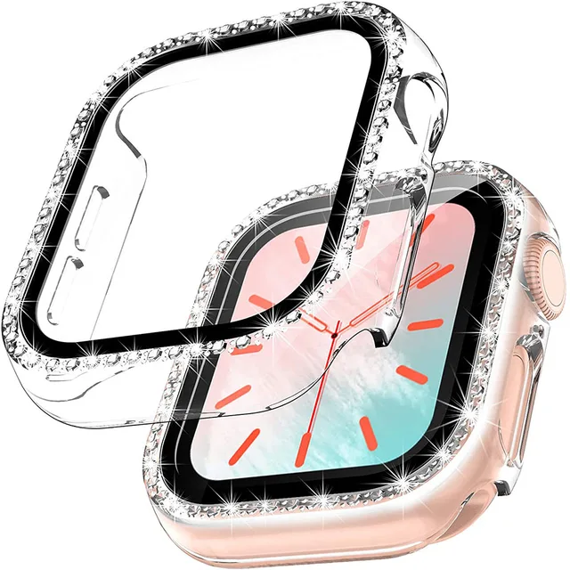 Diamond Bumper Protective Case for Apple Watch Cover Series 7 6 SE 54 38MM 42MM For Iwatch 45mm 41mm 40mm 44mm Apple Watch Case Transparent