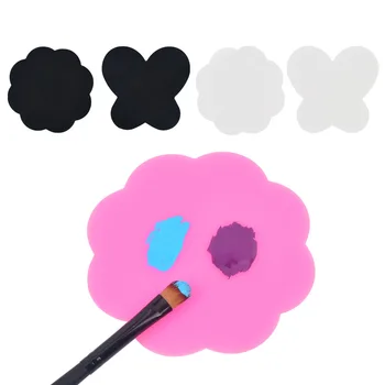 

2Pcs Silicone Paint Palette Mat Butterfly Plum Blossom Foldable Washable Nail Art Stamping Pad