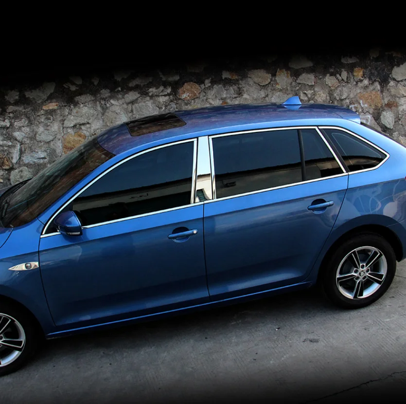 Нержавеющая сталь окна автомобиля планки для skoda rapid 2013