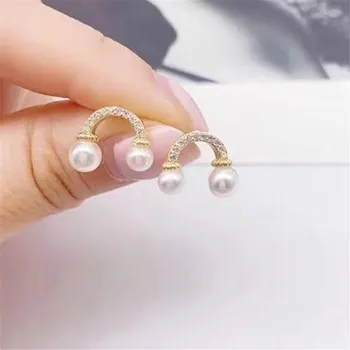 

Real Solid 925 Sterling Silver Pearl Stud Earrings Accessories Findings DIY Jewelry Ear Hook Blank Empty Support
