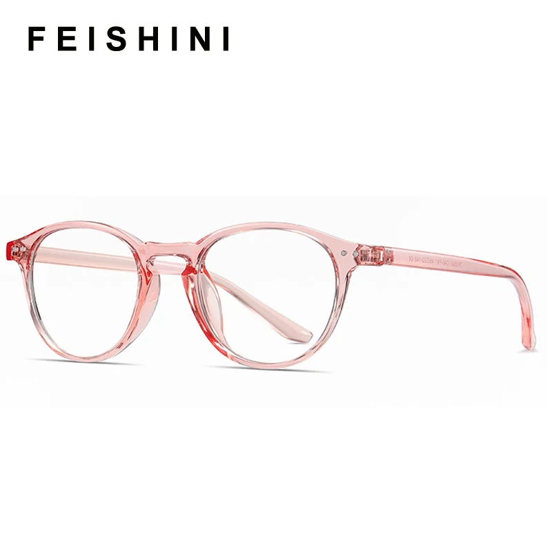 

Feishini Computer Glasses Frames Rays Radiation Gamin Eyewear Plastic Titanium Anti Blue Light Glasses Women Optical Oval Frame