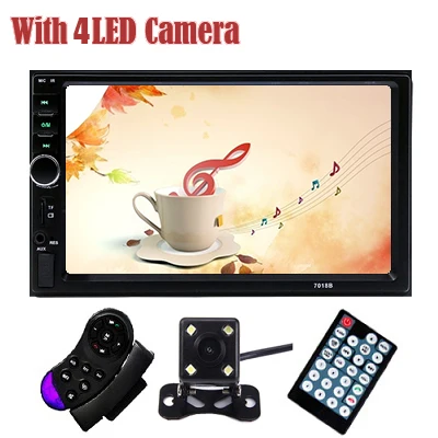 with 4LED camera Авторадио Мультимедиа MP5 плеер " сенсорный экран Bluetooth 2 Din автомагнитола USB TF FM Поддержка резервная камера Авто аудио стерео - Цвет: with 4LED camera
