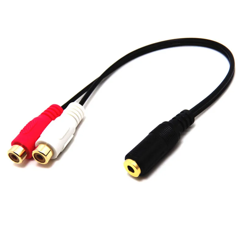 Jack Femmina Audio Stereo Da 3,5 Mm A 2 Prese RCA Femmina A Cavo Adattatore Da 3,5 Y Per Cuffie