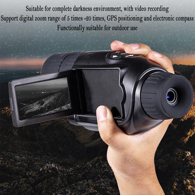

2019 New Infrared Digital Night Vision 5-20X Zoom Magnification Monocular Telescope with External LCD Screen for Night Hunting