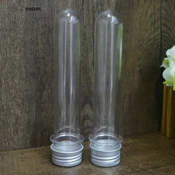 

20/50pcs/lot Clear Plastic Test Tube Stopper 40ml Round Bottom Wedding Favors Tubes TUB