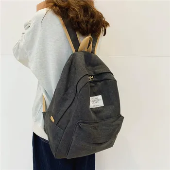 

School Bag Women's Korean-style High School Canvas Simple MORI Series Retro Autumn & Winter Harajuku Ulzzang College Student Bac