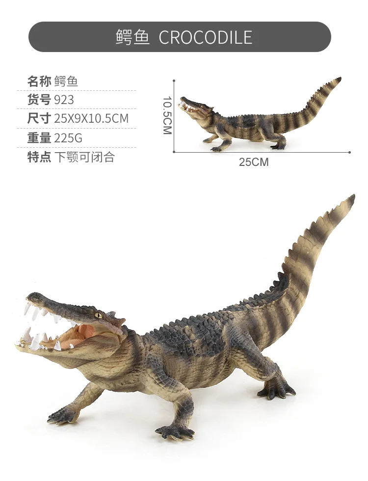 Модель диких животных модель большого размера ПВХ крокодил реалистичный реквизит статическая модель украшения-игрушка