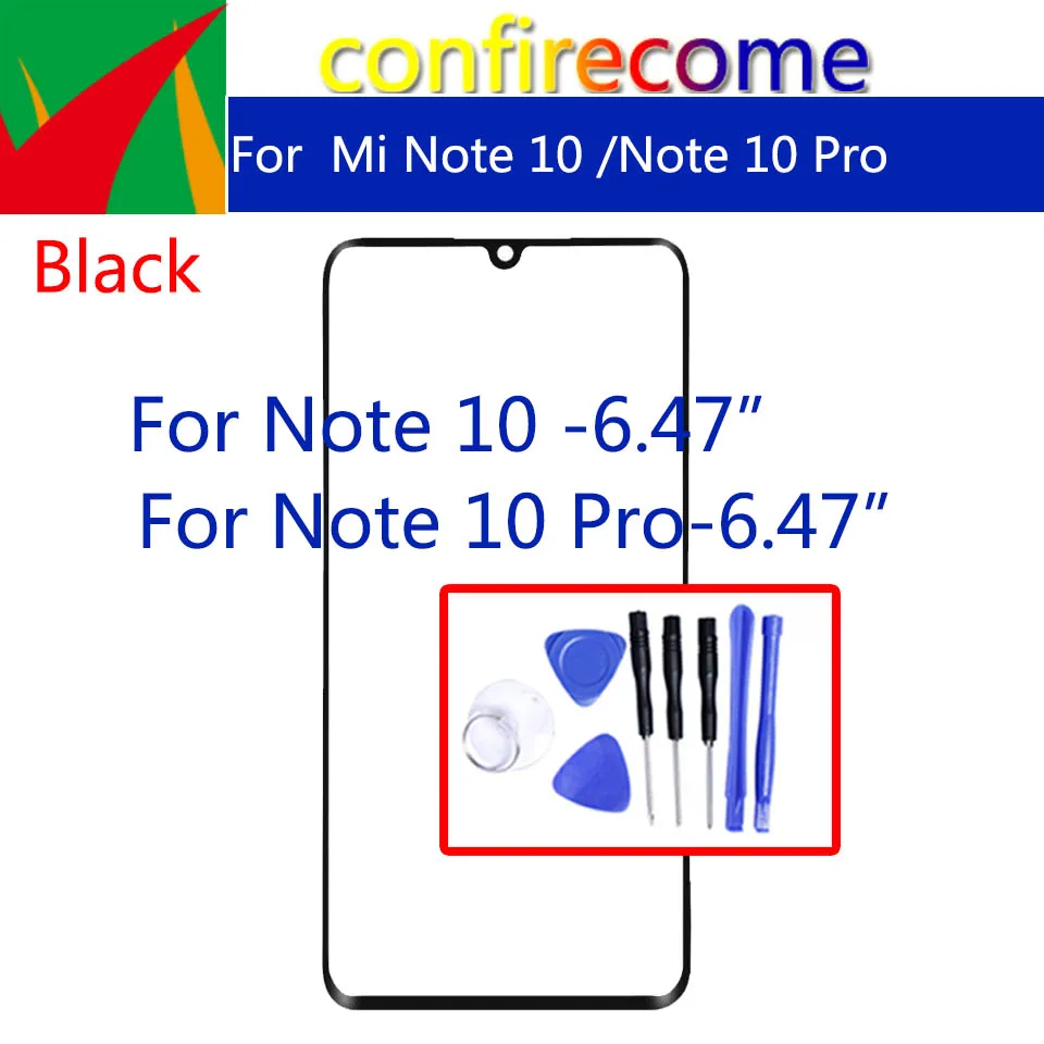 Внешний экран для Xiaomi Mi Note 10 Pro Note10 передняя сенсорная панель ЖК дисплей стеклянная крышка объектива
