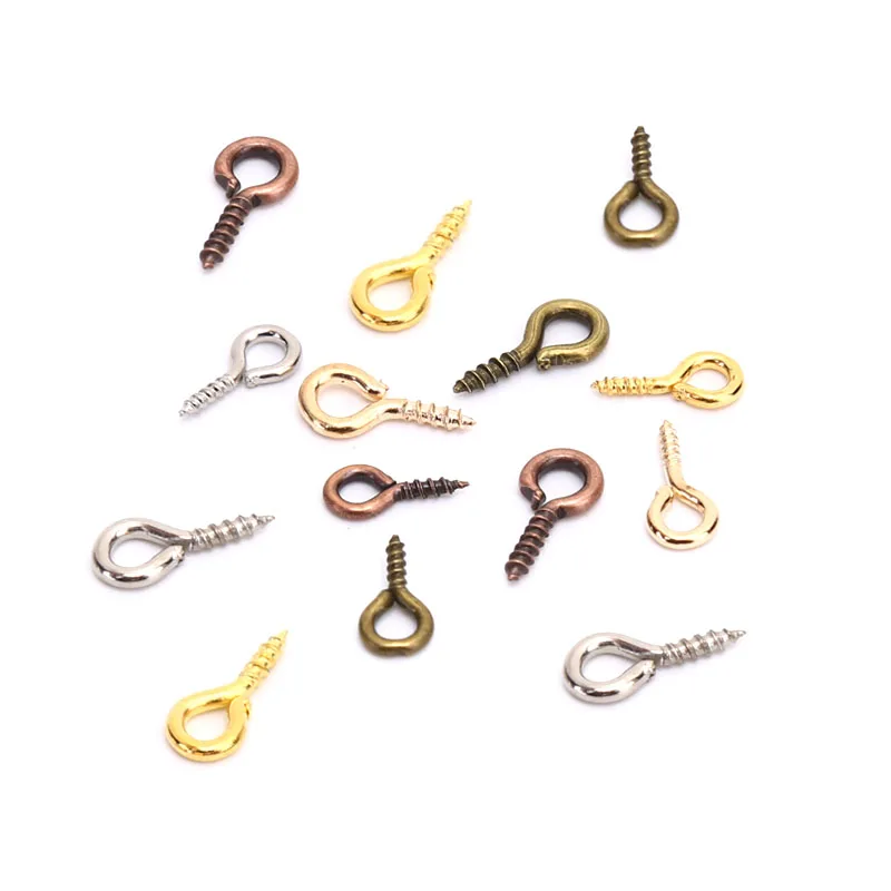 200pcs Small Sheep Eyes Nail Screw Jewelry Accessory DIY 4x8mm 5x10mm Claw Nails Beaded Pendant For Jewelry Making Department