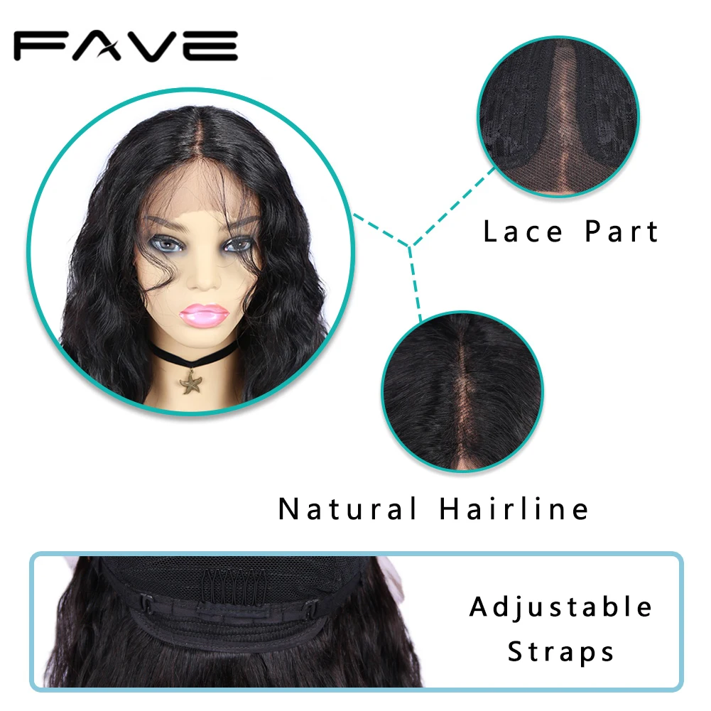 FAVE Lace Front Human Hair Wigs With Baby Hair Brazilian Lace Part Natural Wave Wig 150% Remy Pre Plucked Hairline Wigs