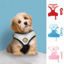 

Dog Harness with Leash Adjustable Mesh Pet Harness Vest Walking Lead for Puppy Dogs Cats Harness Collar Pet Supplies