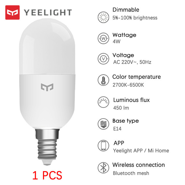 Yeelight Color Temperature Bulb M2 Bluetooth Mesh E14 E27 Bluetooth Mesh App Control Work For Apple Homekit Mihome APP