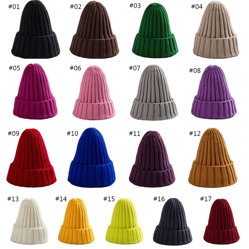 

Wholesale Hat Female Unisex Cotton Blends Solid Warm Soft HIP HOP Knitted Hats Men Winter Caps Women Skullies Beanies Girl