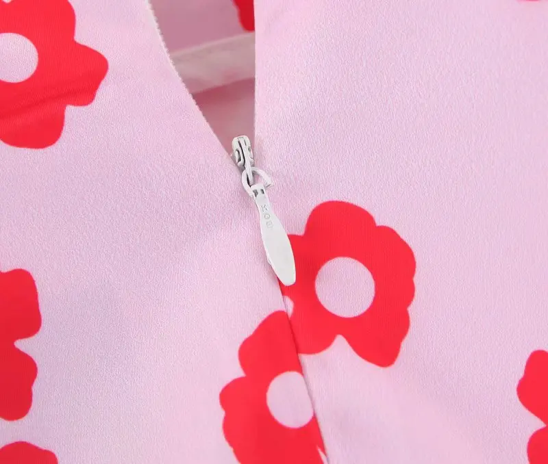 Bazaleas винтажная женская розовая юбка с цветочным принтом, Милая юбка-трапеция с высокой талией, сексуальная короткая юбка, Прямая поставка