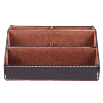 

Home Office Wooden Struction Leather Multi-function Desk Stationery Organizer Storage Box, Pen/Pencil ,Cell phone, Business Name