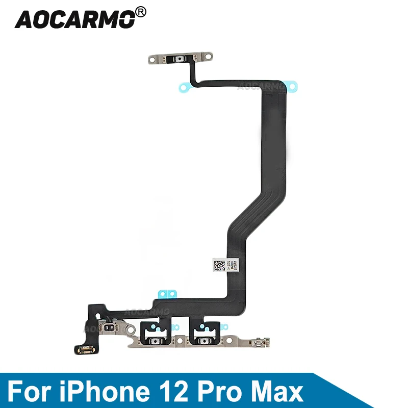 

Aocarmo 1Pcs For iPhone 12ProMax 12 Pro Max Power On/Off Volume Button Up Down Flex Cable Replacement Parts