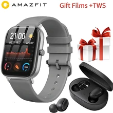 Бесплатно TWS глобальная версия Amazfit GTS Смарт-часы 1,65 дюймов AMOLED 341 ppi Suqare экран 5 АТМ 14 дней батарея gps управление музыкой