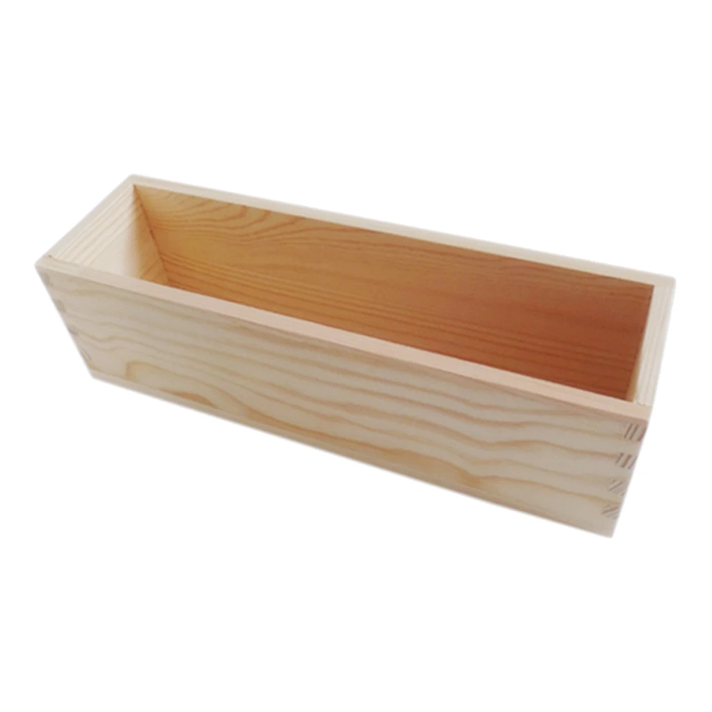 1200g Rectangular Shape Wooden Box Soap Loaf Mold Box Kit DIY Cake Bread Candle Wooden