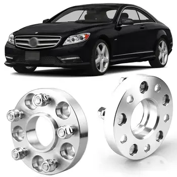 

2pcs Wheel Spacers Centric Hub Adapters 5x4.4 66.6mm 14x1.5 Stud For Benz W216