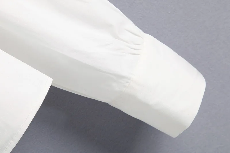 Женская белая рубашка осень Новая модная блузка с длинным рукавом Топы современные женские рубашки с оборками