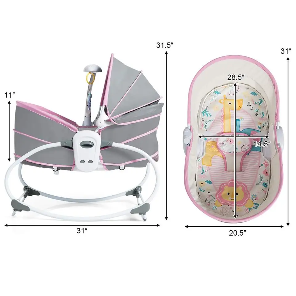 5 in 1 portable baby rocking bassinet