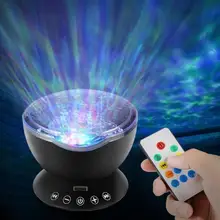 

Rotating LED Ocean Wave Projector Lamp Night Light Remote Control Music Player