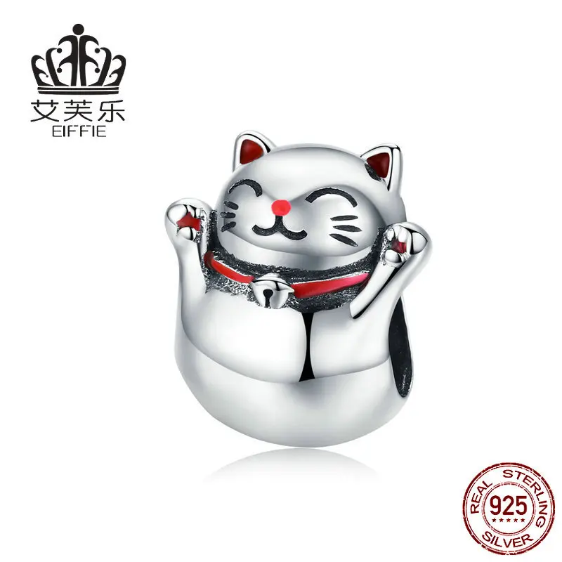 Lucky Cat Diy аксессуары разделительные бусины для изготовления ювелирных изделий подходят талисманы pandora браслет серебро 925